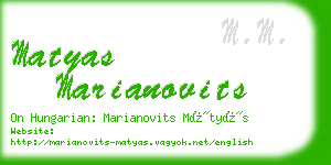 matyas marianovits business card